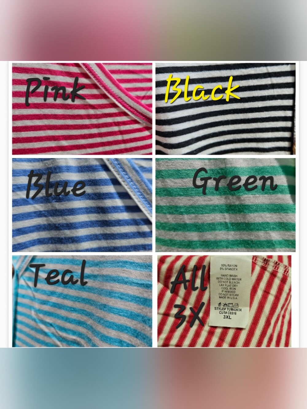 e.Luna Cold-Shoulder Tie Hem Striped Top in Five Colors Size 3X - Picture 2 of 14